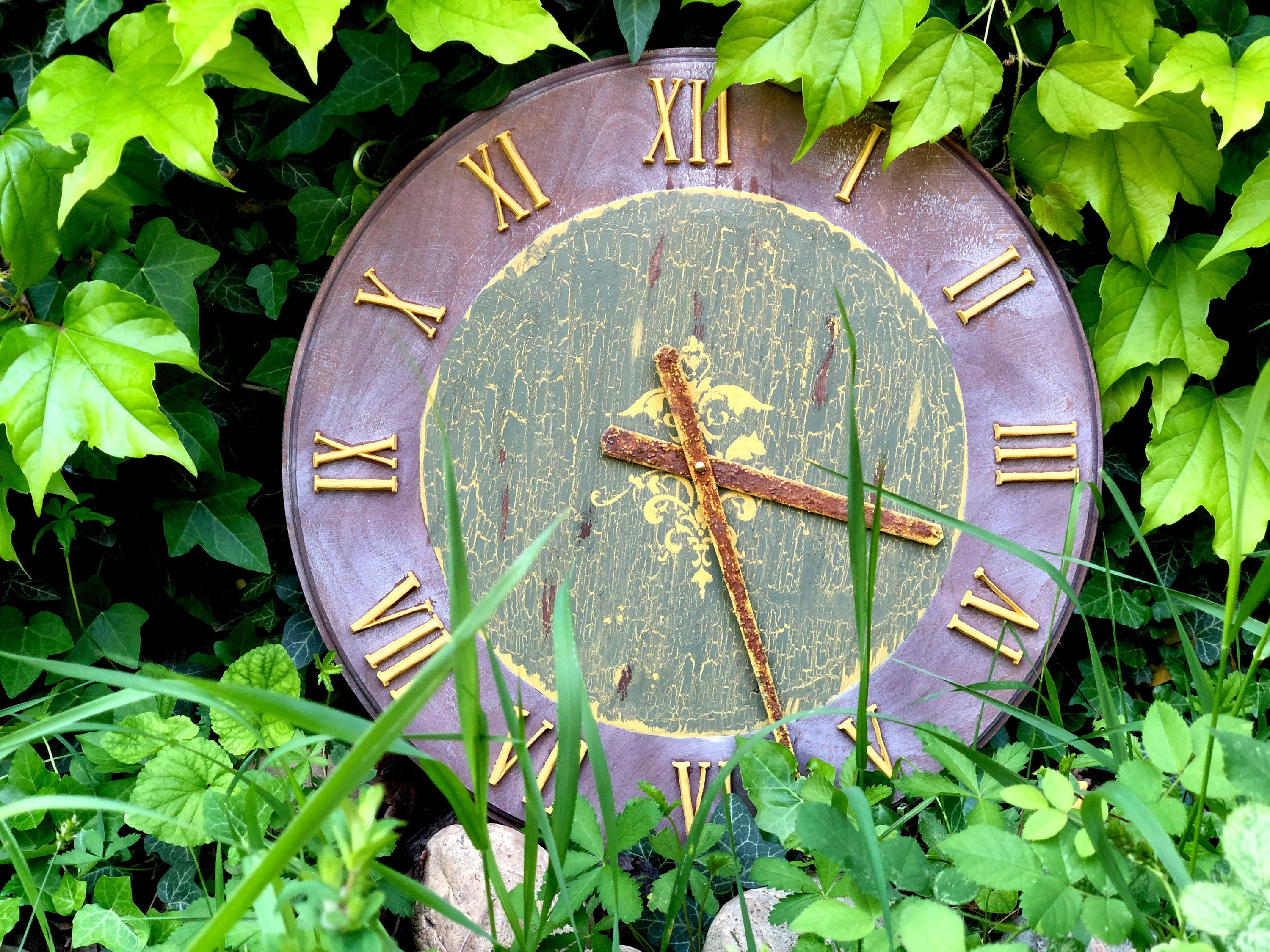 Rustikale Landhaus Küchen Wanduhr leuchtend im Dunkeln | Etsy