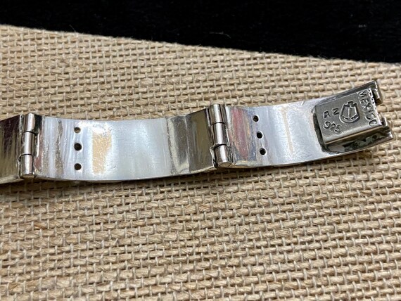 Mexico Silver Modernist Bracelet, Vintage Mexican… - image 8