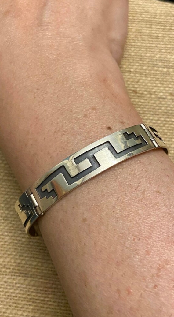 Taxco Silver Link Bracelet, Vintage Mexican 925 Si