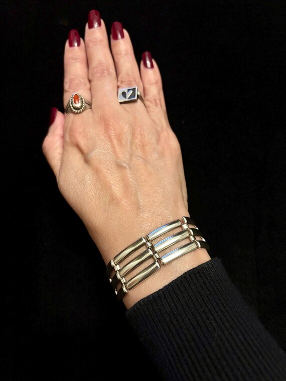 Silver 800 Rectangular Link Bracelet, European Si… - image 2