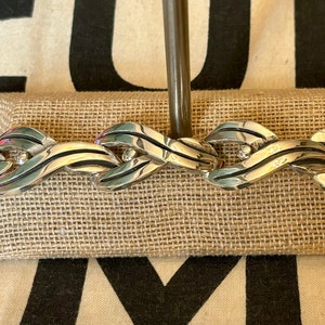 Vintage Mexican Modernist Bracelet! Taxco Sterling Silver Link Bracelet, Vintage 1950s Silver Bracelet with Curved Links