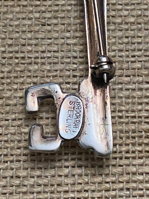 Skeleton Key Pin Brooch Pendant Vintage 1940s Jew… - image 4