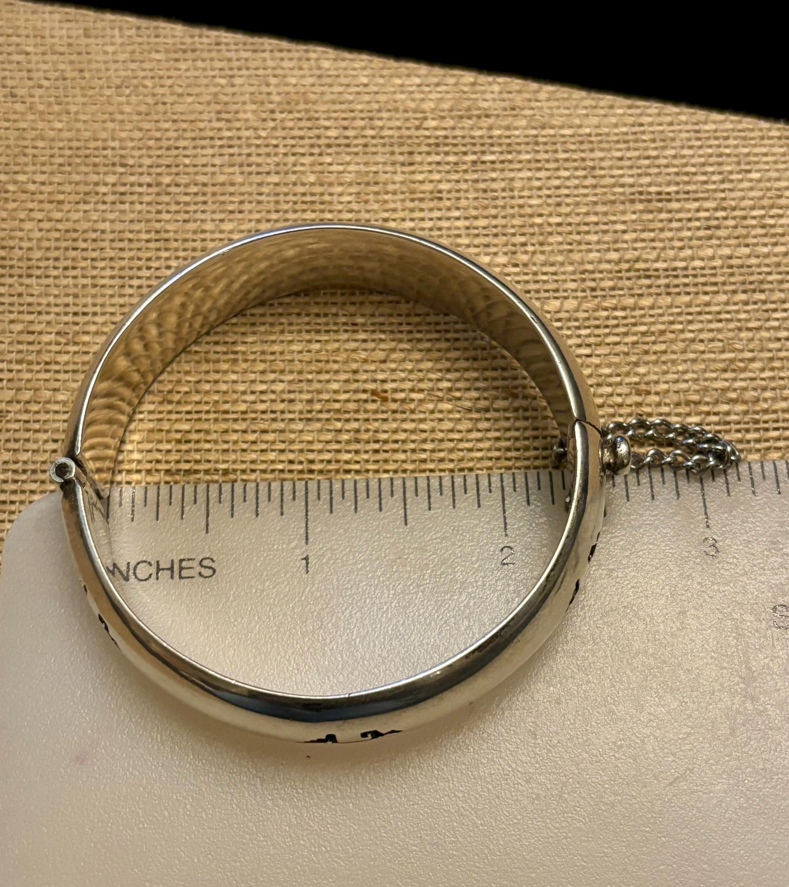 Mexico Silver 925 Bangle Bracelet, Vintage Taxco Sterling Silver