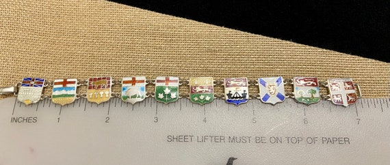 Sterling Silver Flags Link Bracelet, Sterling Fla… - image 8