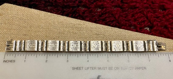 Silver 835 Link Bracelet! Puffy Square Link Brace… - image 6