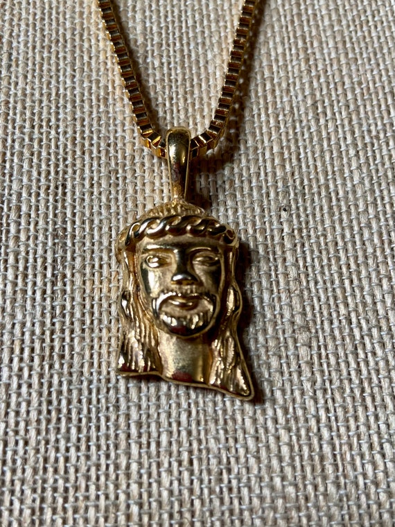 Veritas Jesus Pendant Necklace Gold Plated, Jesus 