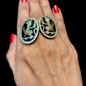 Vintage Mexico Silver 925 Aztec Motif Earrings, Mexican Silver 925 Screw Back Earrings, Vintage Mexican Sterling Silver Jewelry