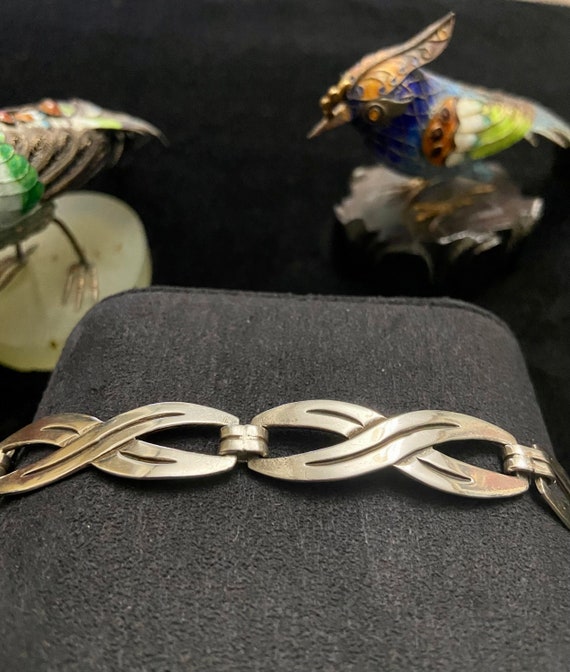Signed Arvel, Mexico Silver Modernist Bracelet, Vi