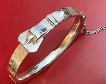 アクセサリー VINTAGE Mexican belt bangle silver925 Vintage Sterling Silver Belt Buckle Bangle - Mexico .925 Jewelry