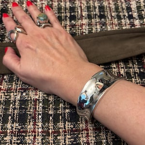 Taxco Sterling Silver Modernist Cuff Bracelet, Heavy Taxco Silver Modernist Bracelet, Vintage Mexican Silver 925 Cuff Bracelet