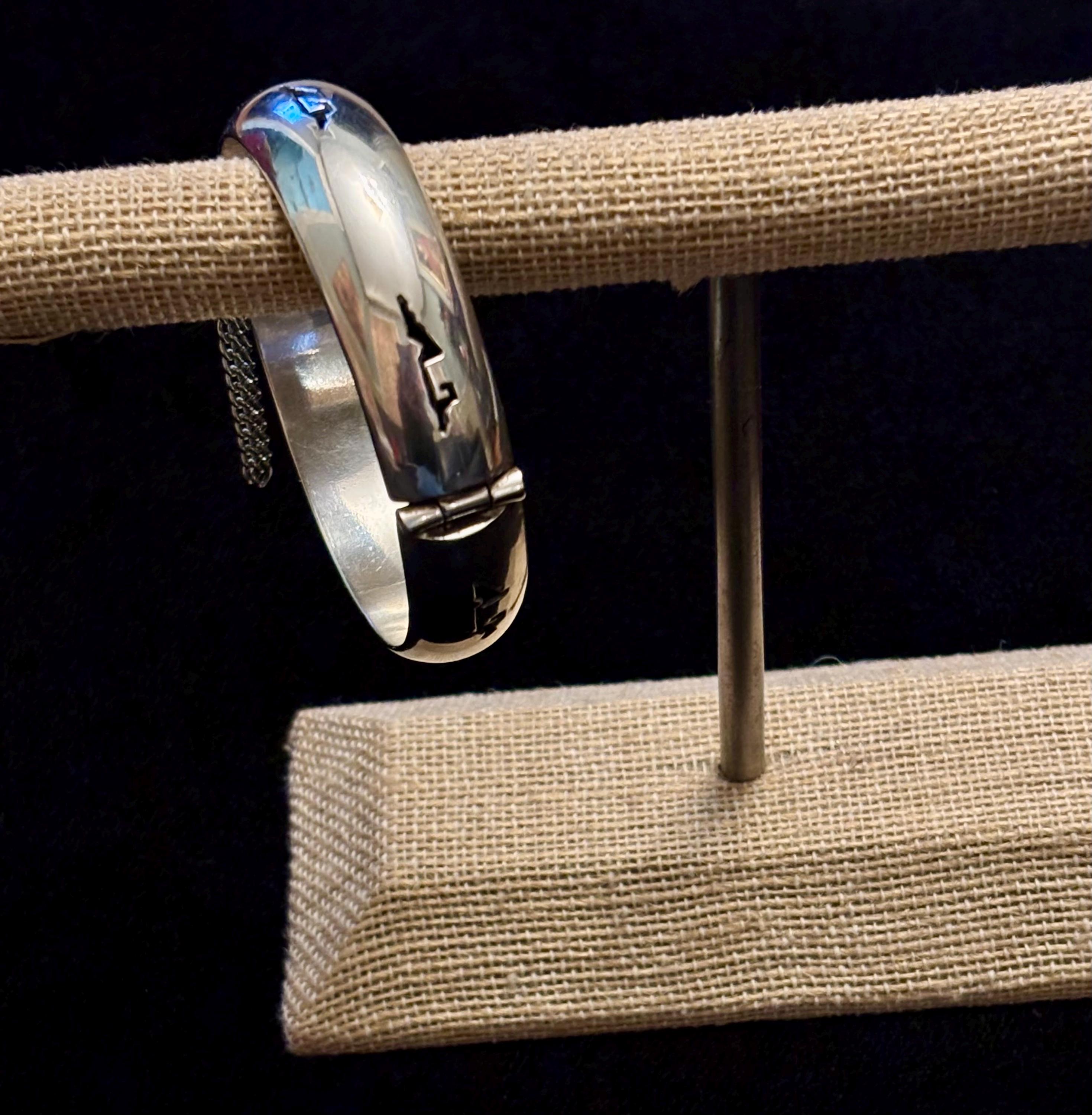 Mexico Silver 925 Bangle Bracelet, Vintage Taxco Sterling Silver