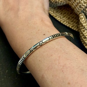 アクセサリー 60s Vintage Mexican Silver Bangle Vintage 1960s Mexican Sterling Silver Bangle Bracelet, Mexican 925