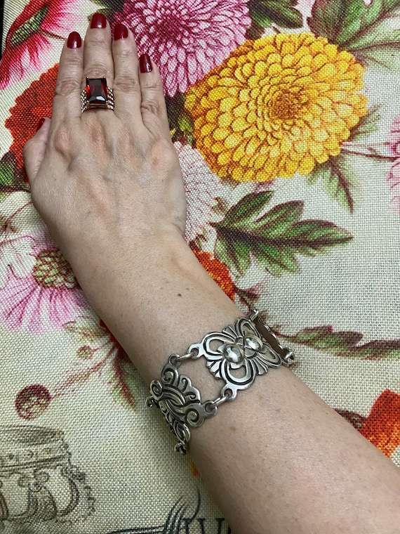 RARE Taxco 1940s Vintage Early Taxco Silver 980 Bracelet, Taxco 