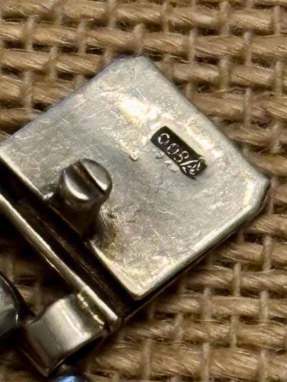 Silver 800 Rectangular Link Bracelet, European Si… - image 8