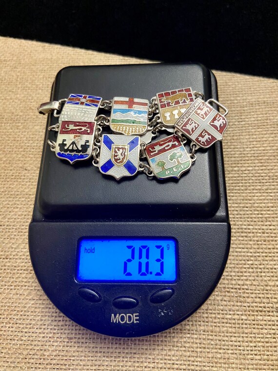 Sterling Silver Flags Link Bracelet, Sterling Fla… - image 9