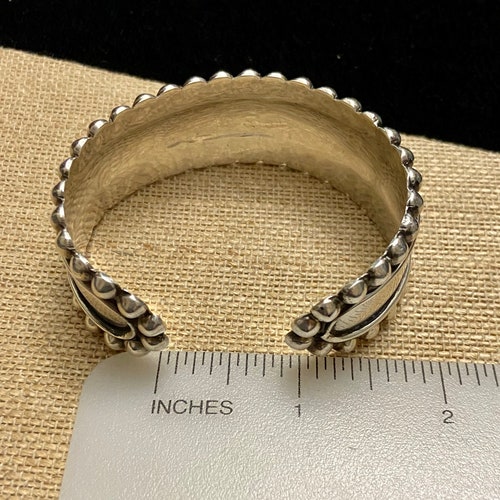 Vintage Sterling Silver Cuff Bracelet shops with Classic Beaded Design, Taxco Modernist Silver Cuff Bracelet, Vintage Mexican Jewelry