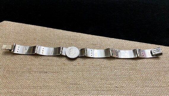 Mexico Silver Modernist Bracelet, Vintage Mexican… - image 7