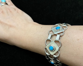 アクセサリー vintage mexican teardrop bracelet 925 7.75”, Mexico Hecho En Sterling Silver Bracelet, 925 Teardrop Link