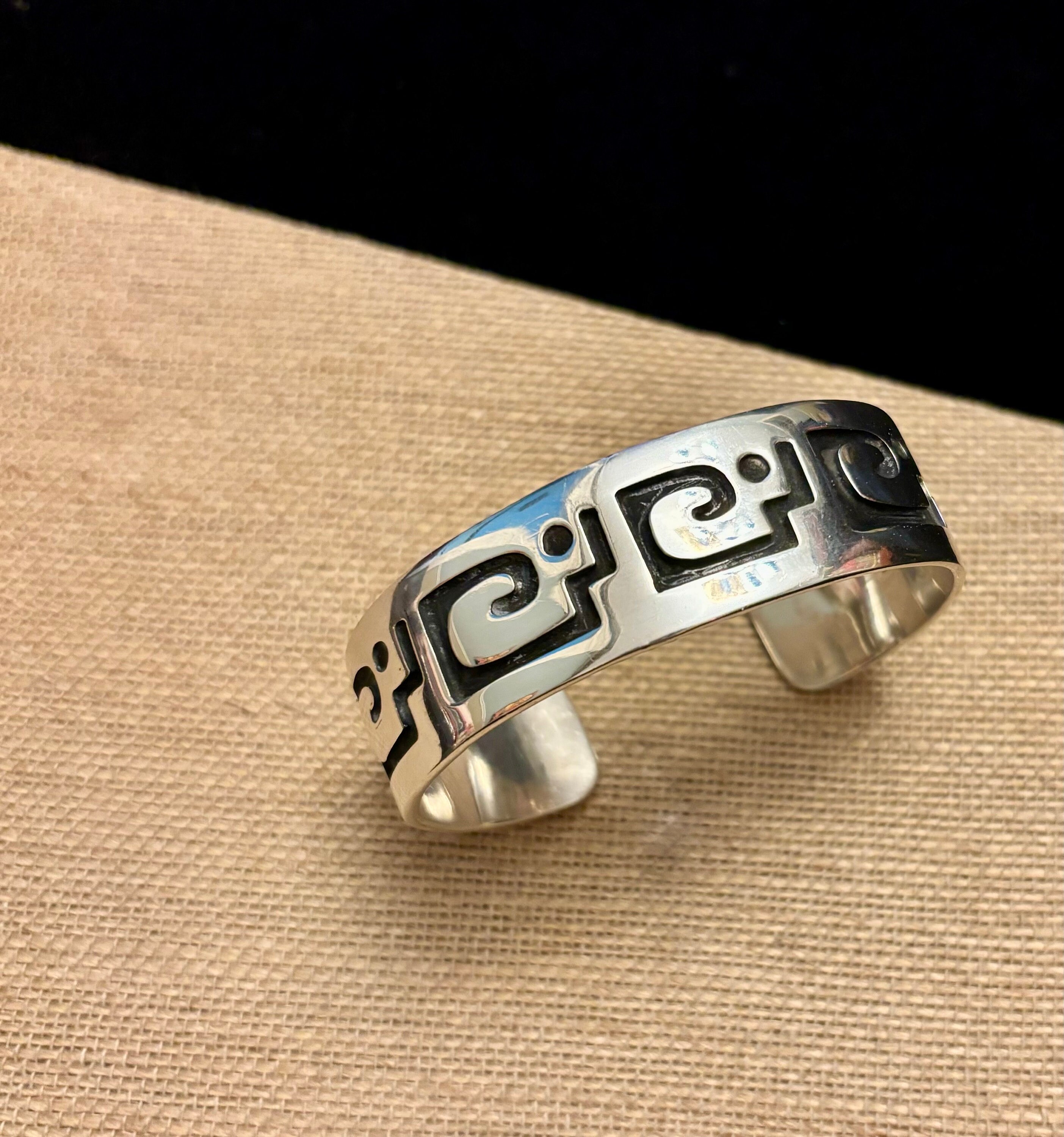 Vintage Mexico Silver 950 Cuff Bracelet, Mexican Silver Cuff
