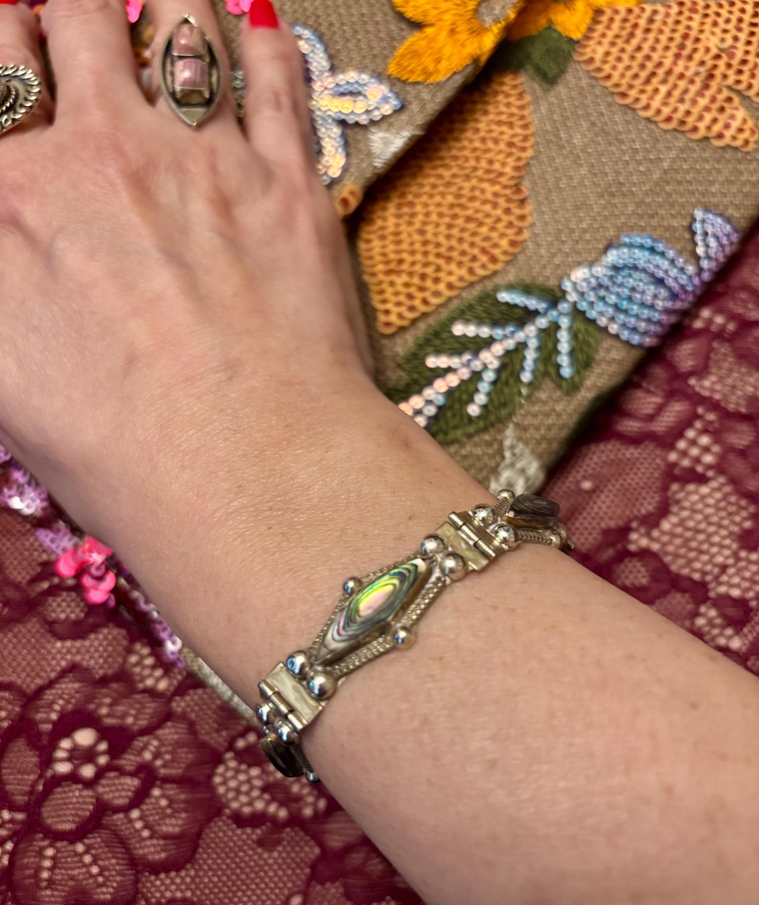 Vintage Mexican Link Bracelet - Etsy Vintage Mexican Link Bracelet - Etsy