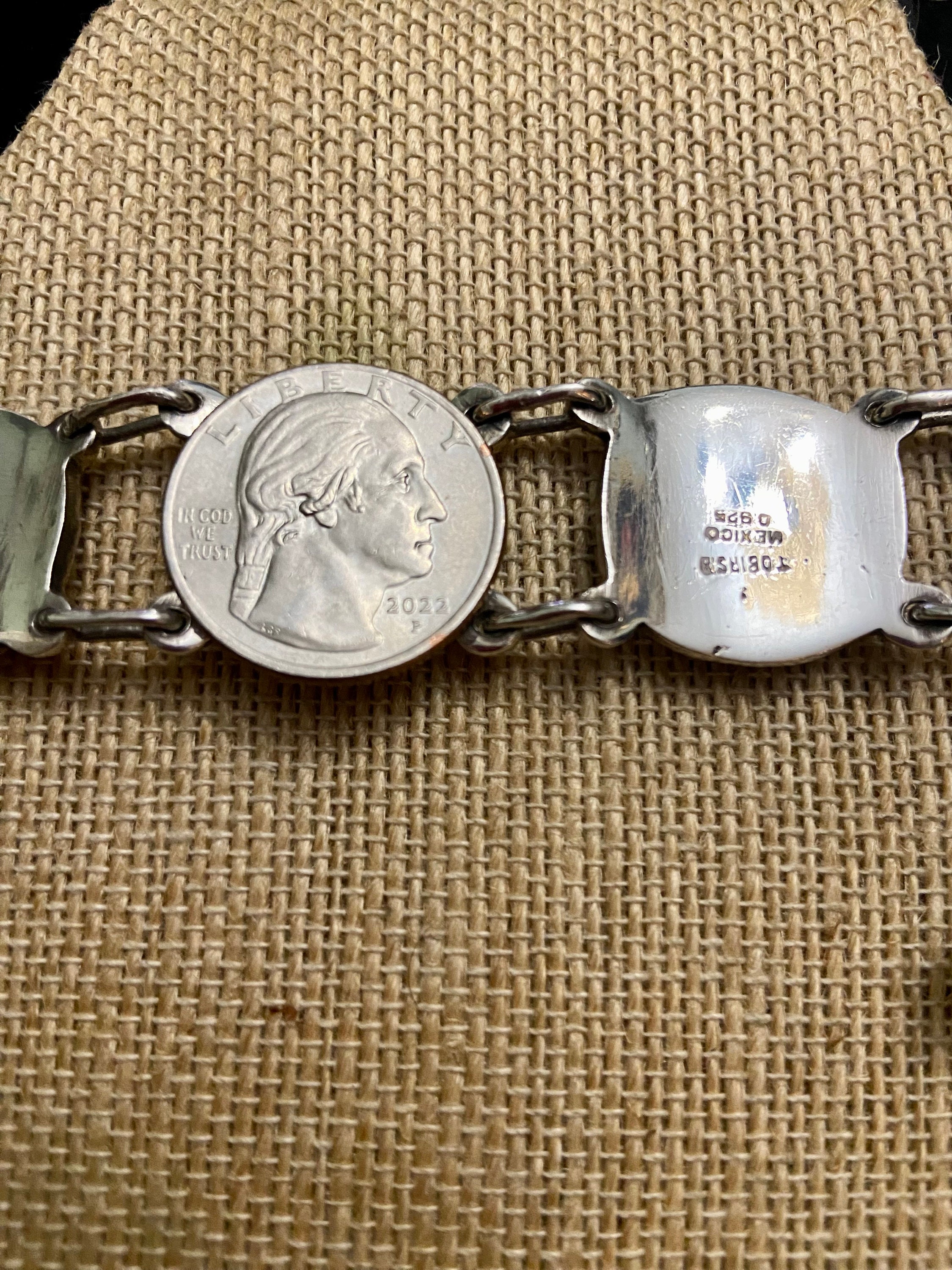 Lot - Vintage Taxco Mexican sterling silver modernist linked