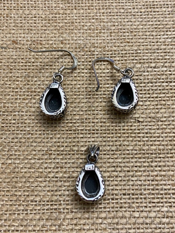 Silver & Opal Gemstones Jewelry, Set of Earrings … - image 5