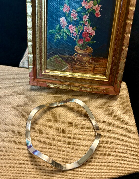 Bracelet Moderniste En Argent 925 Art Déco - Bijou D'artiste Vintage - Occasion En Excellent état