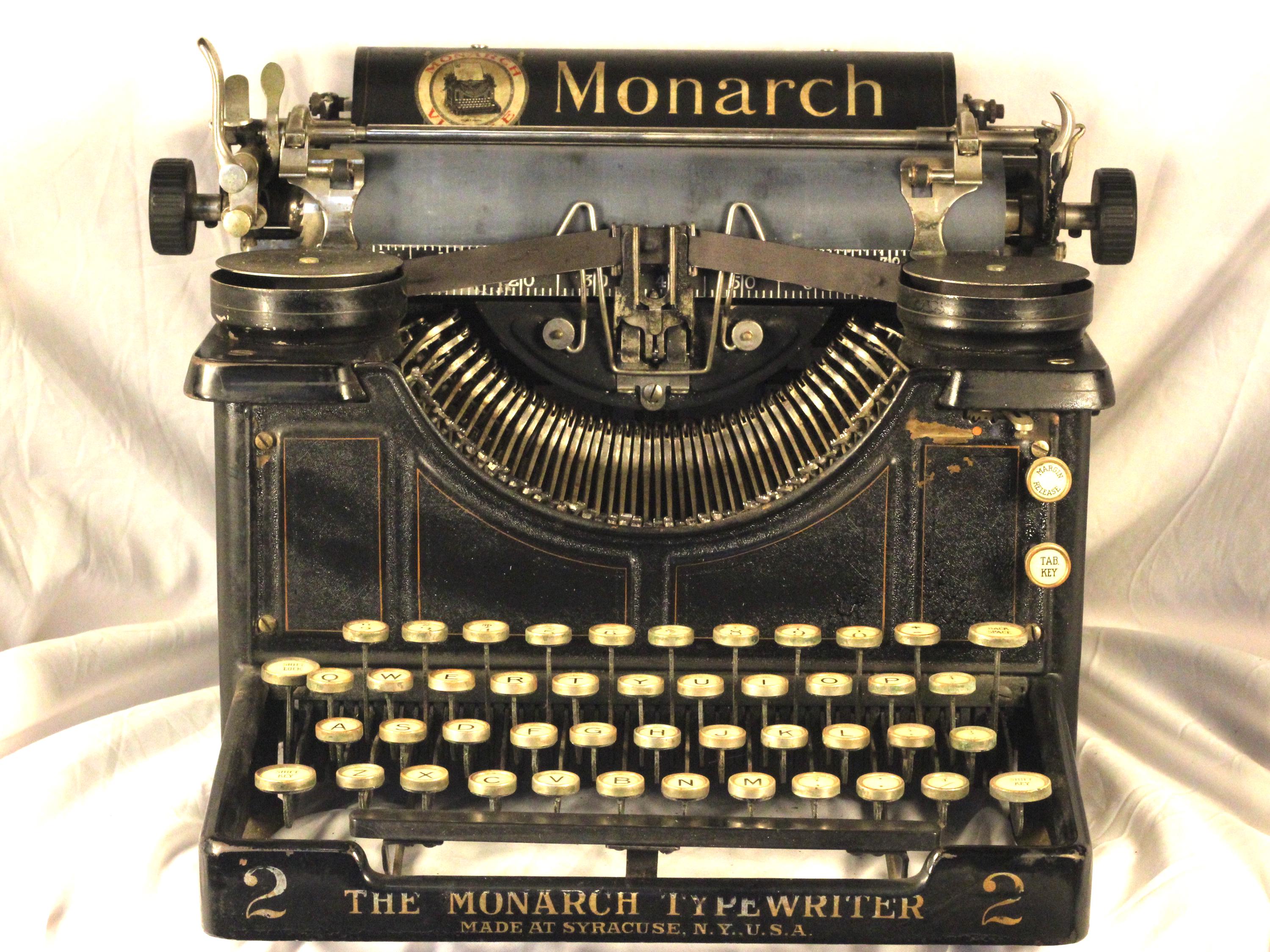 Monarch 2 Vintage 1905 Working Manual Standard Typewriter Gorgeous Black With  Pinstriped Detail Creative Writing Instrument Partner Friend