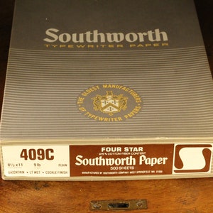 Carta per macchina da scrivere OnionSkin vintage Southworth e altre scelte 25% cotone, finitura increspata, eleganti progetti speciali, formato medio 8,5x11. Scegli la quantità.