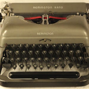 Remington Deluxe Model 5 Vintage 1948 Working Manual Portable Typewriter Two Tone Grey Serious Writers&#39; Instrument And Creative Partner Tool
