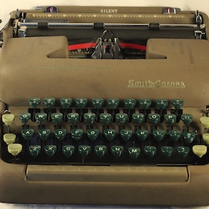 Smith-Corona Silent Vintage 1950 Working Manual Portable Typewriter Beautiful Chocolate Brown Writers Creative Instrument And Companion Tool