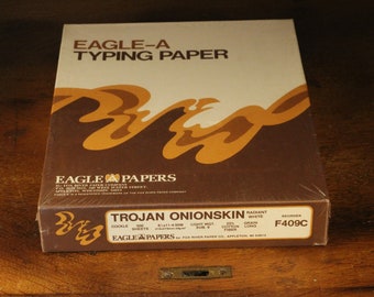Vintage Onionskin Typewriter Paper Eagle A 8.5 X 11 Lovely Cockle Finish Beautiful Letter Format Full Sealed Ream  25% Cotton Watermarked