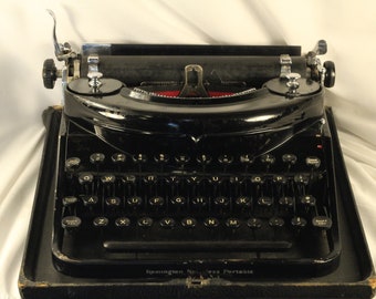 Remington Noiseless Vintage1931 Working Manual Portable Typewriter Gorgeous Gloss Black Beauty Creative Writing Instrument And Collaborator