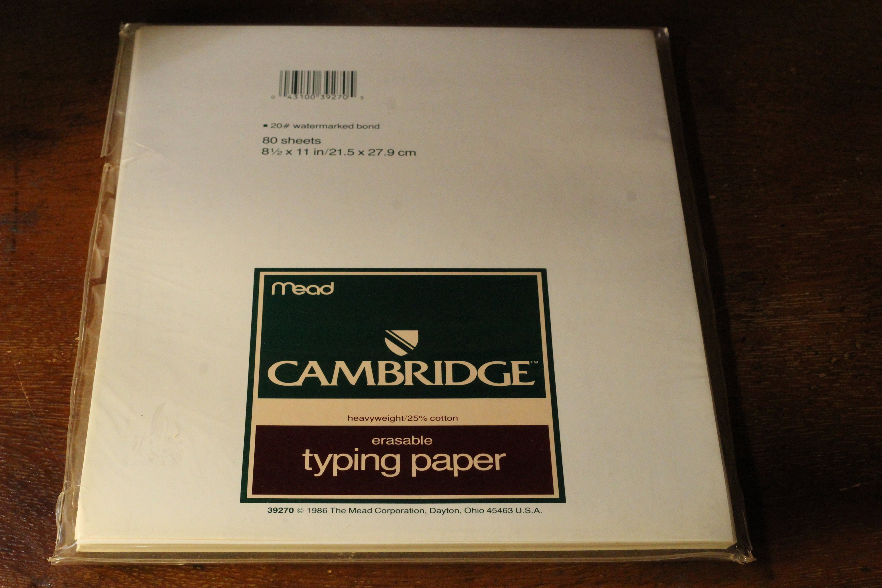 VTG Top Flight Typewriter Typing Paper 100 Sheet 8.5 x 11 UNOPENED PACKAGE