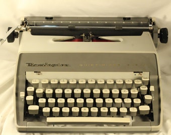 Remington Quiet-Riter Eleven Working Manual Portable Typewriter Vintage 1960 Substantial Full Function Creative Writer's Tool Elite Type