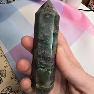 African Jade Tower Crystal Point, Crystal Tower, Jade Point, Jade Tower, Metaphysical, Jade, Crystal Point, Wicca, Green Crystal, Rock,