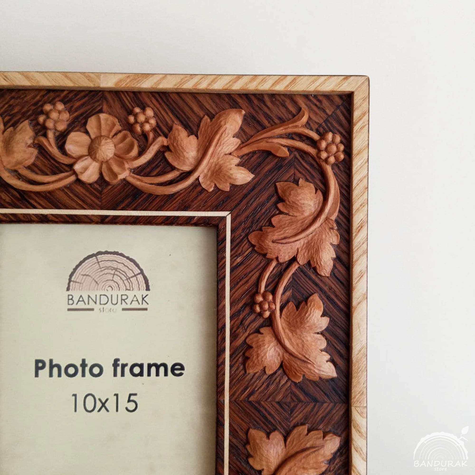 Carved wooden photo frame Size 10x15 centimeters Wooden Etsy