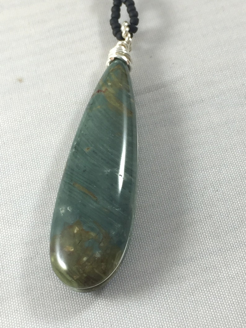 Artistic Bohemain Blue Mountain Jasper Beaded Necklace