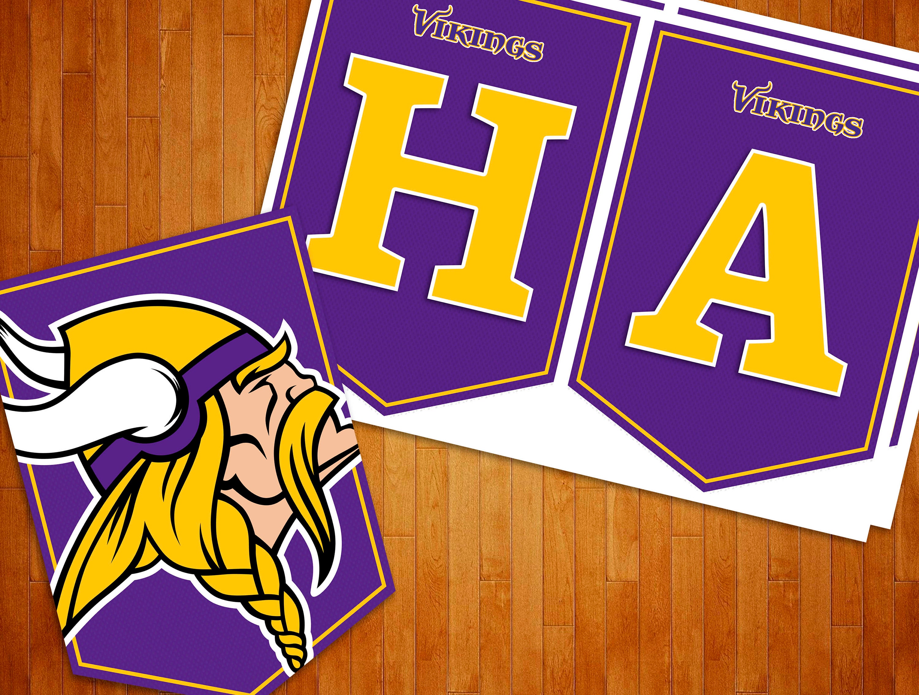 Minnesota Vikings Printable Banner Minnesota Vikings Happy | Etsy