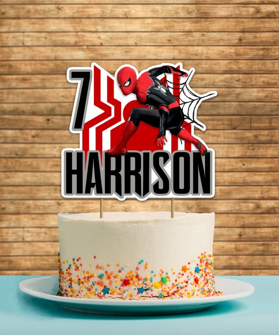 spiderman printable cake topper personalized etsy