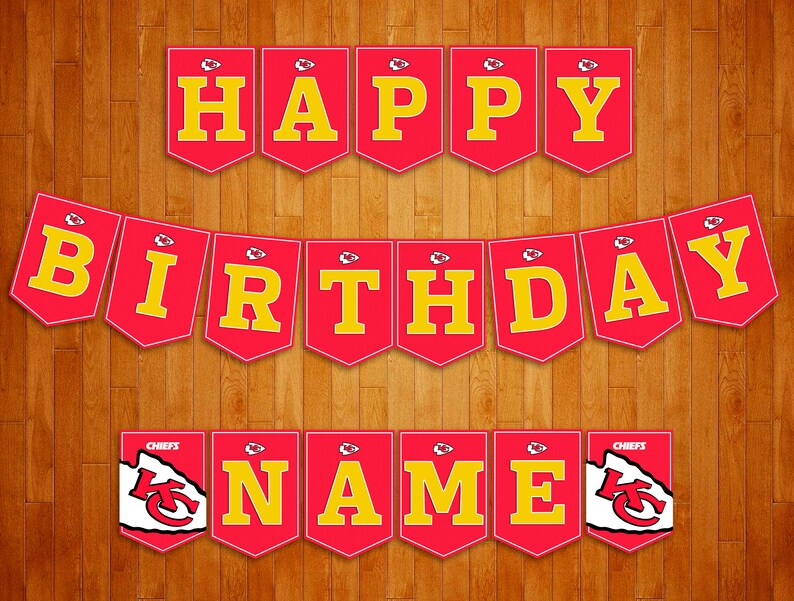 Kansas City Chiefs Printable Banner Kansas City Chiefs Happy Etsy