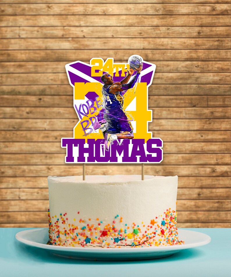 Kobe Bryant Los Angeles Lakers Printable Cake Topper Etsy