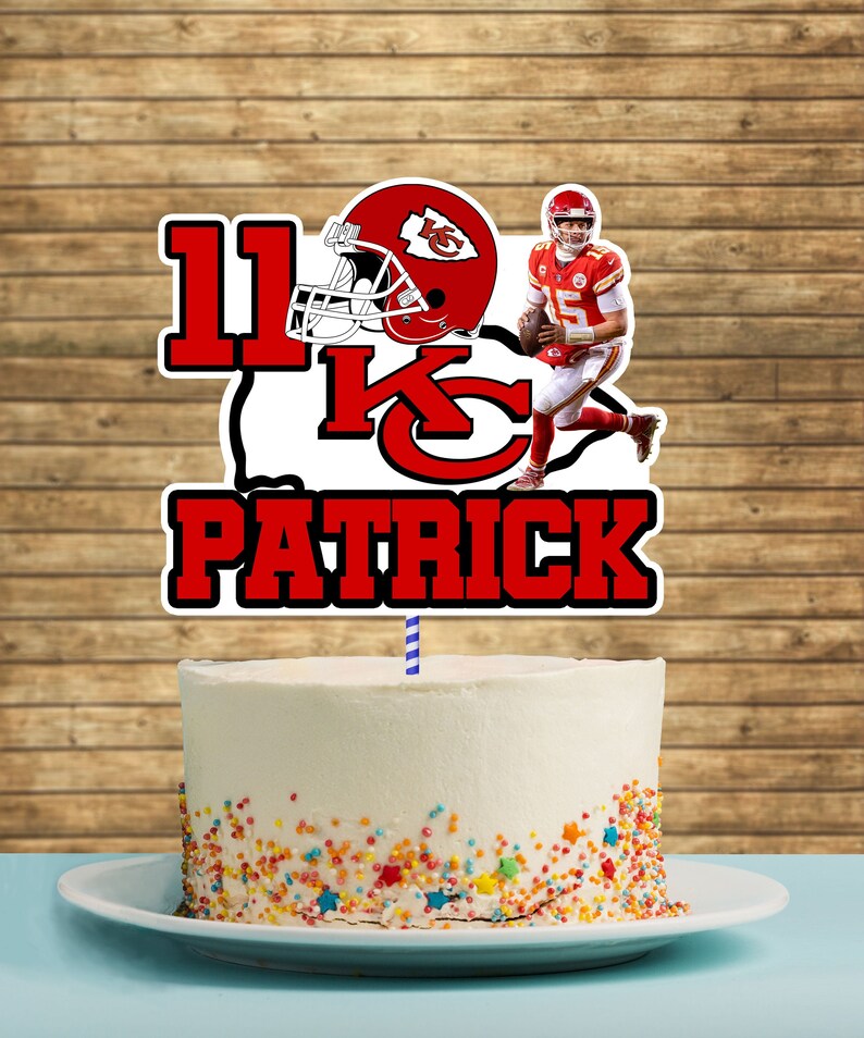 Kansas City Chiefs Printable Cake Topper Pat Mahomes Version | Etsy