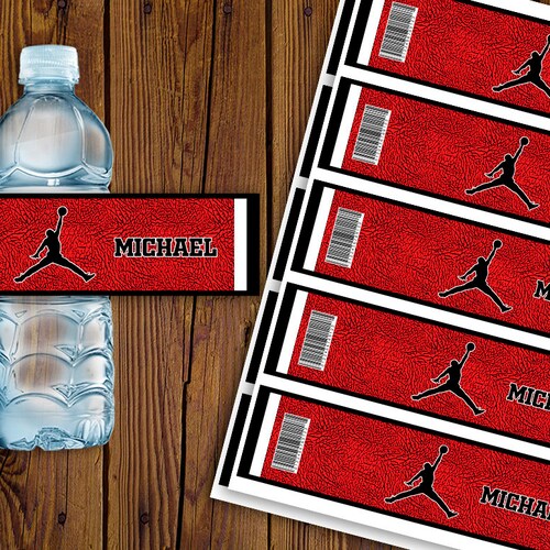 Jordan Water Bottle Labels Air Jordan Printable Water Bottle - Etsy