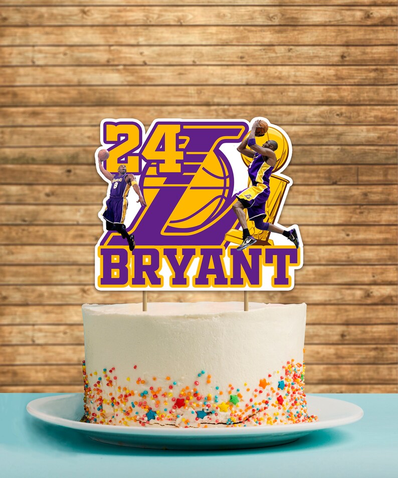 Los Angeles Lakers printable Cake Topper Kobe Bryant version | Etsy