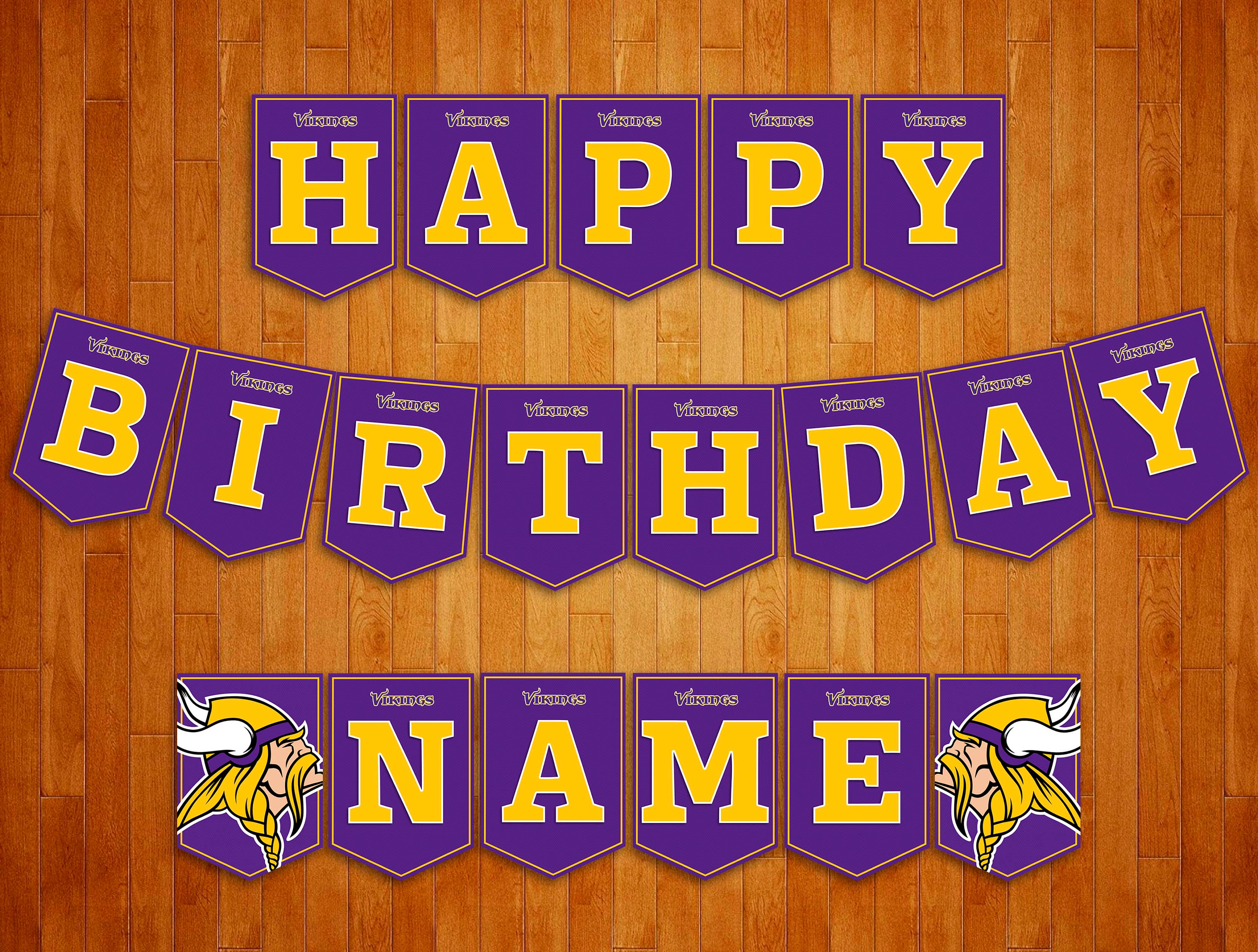 Minnesota Vikings Printable Banner Minnesota Vikings Happy | Etsy