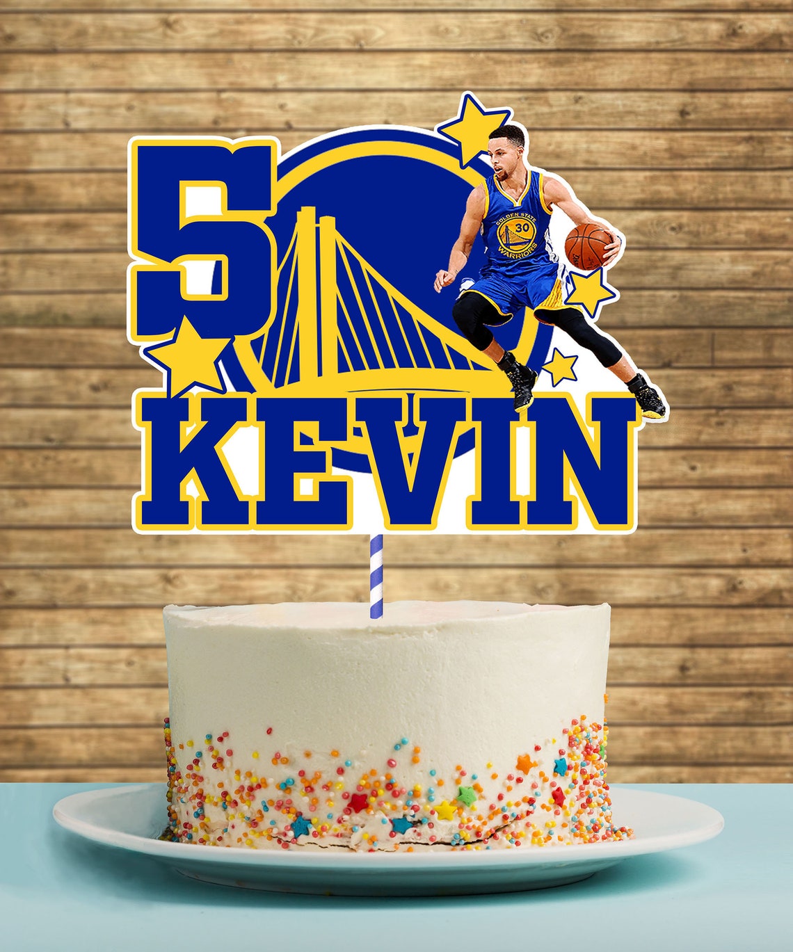 Golden State Warriors printable Cake Topper Stephen Curry Etsy