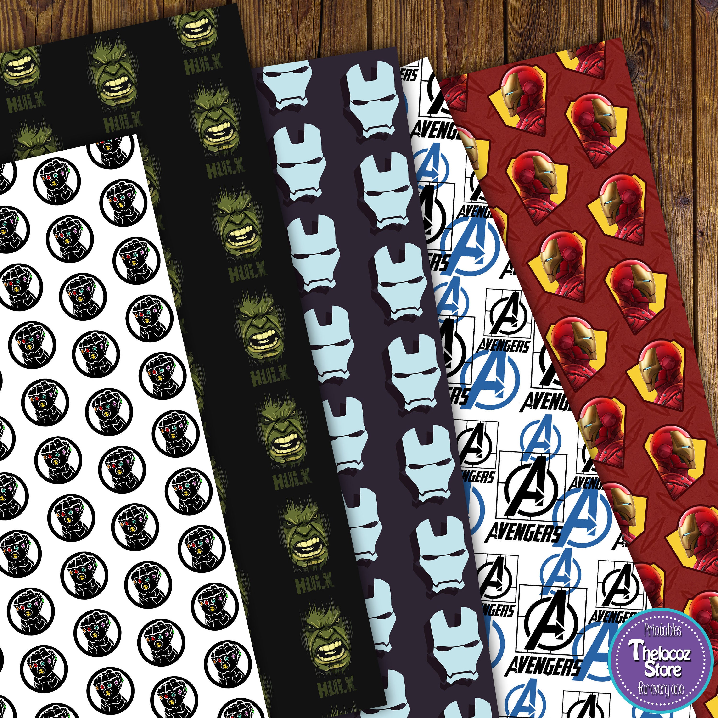 Avengers digital papers Avengers scrapbook Avengers Etsy