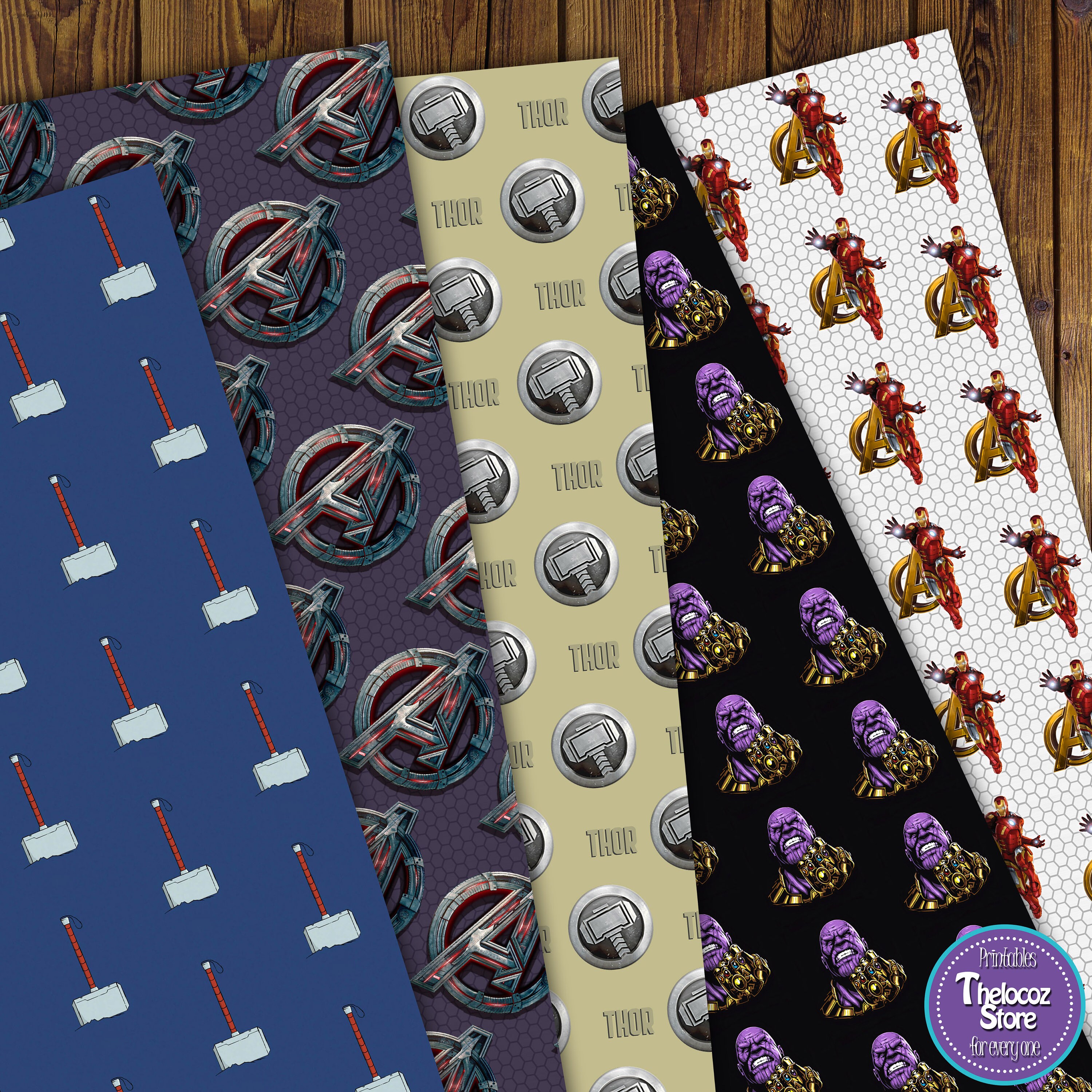 Avengers Digital Papers Avengers Scrapbook Avengers Etsy