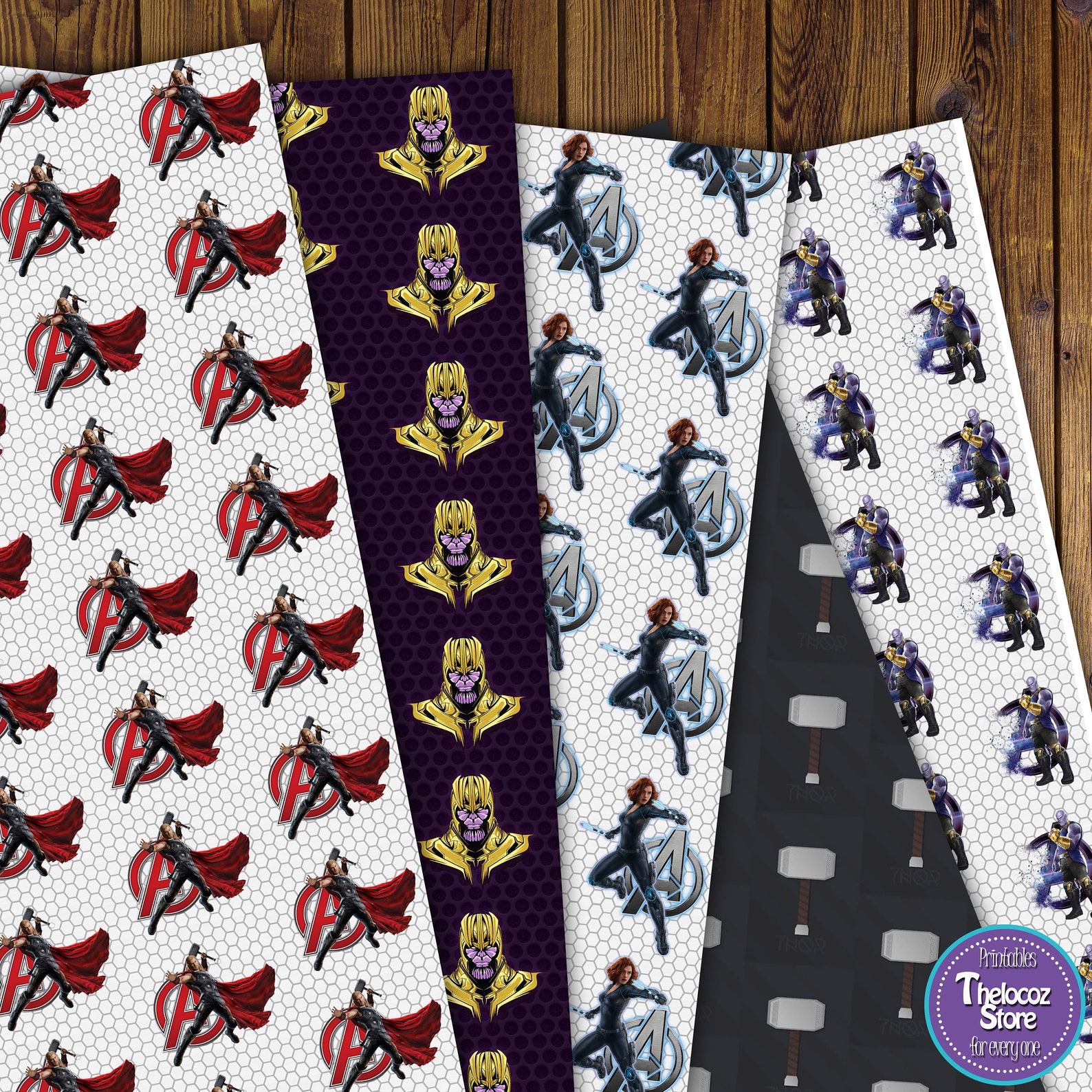 Avengers digital papers Avengers scrapbook Avengers Etsy